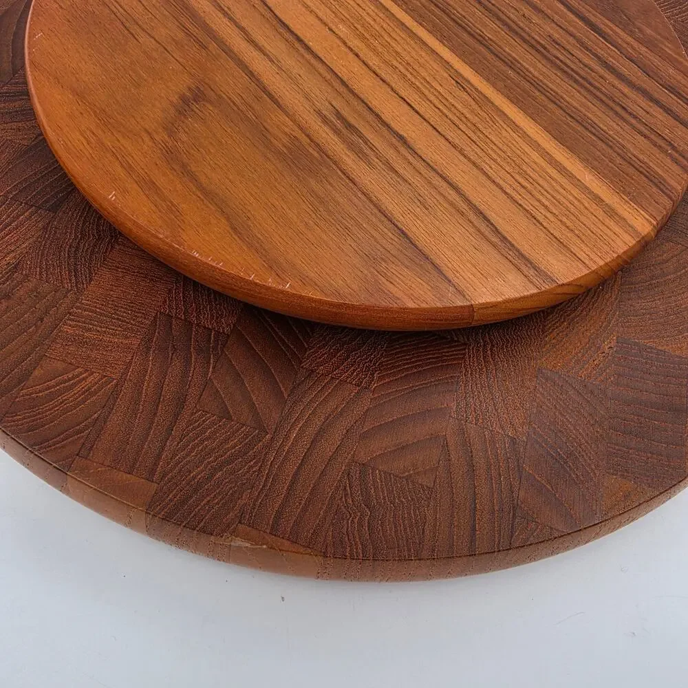 Vintage Digsmed Denmark Teak Lazy Susan Rotating Serving Board Tray Complete 304